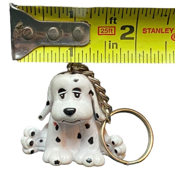 VTG Galoob Pound Puppies 1984 Dalmatians Dog Puppy Keychain 80s Accessory Toy - Picture 9 of 9